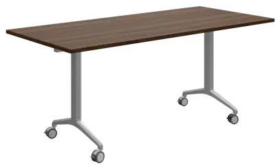 SLKP 180/80 Pojízdný skládací stůl 1800 x 800 mm, deska ořech královský/nohy stříbrný lak